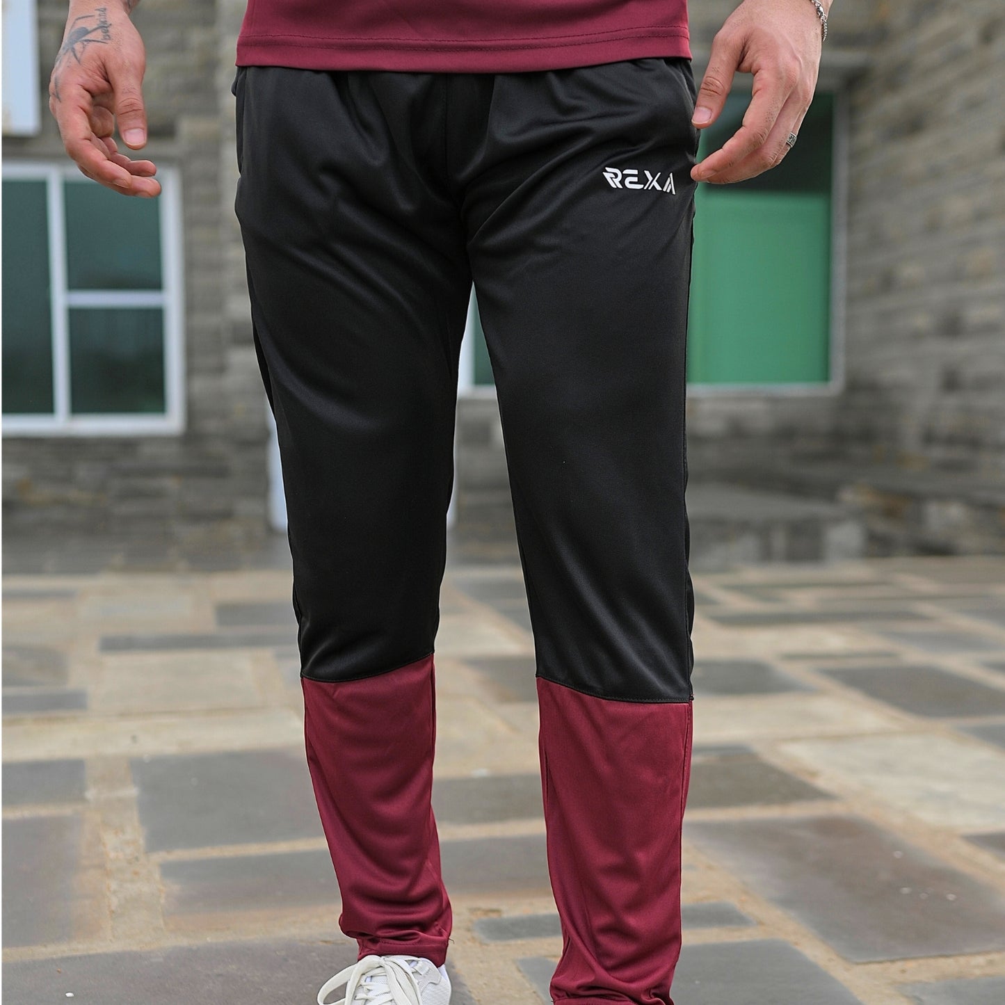 Maroon & Black Summer Tracksuit β Half Sleeve | Lightweight & Breathable