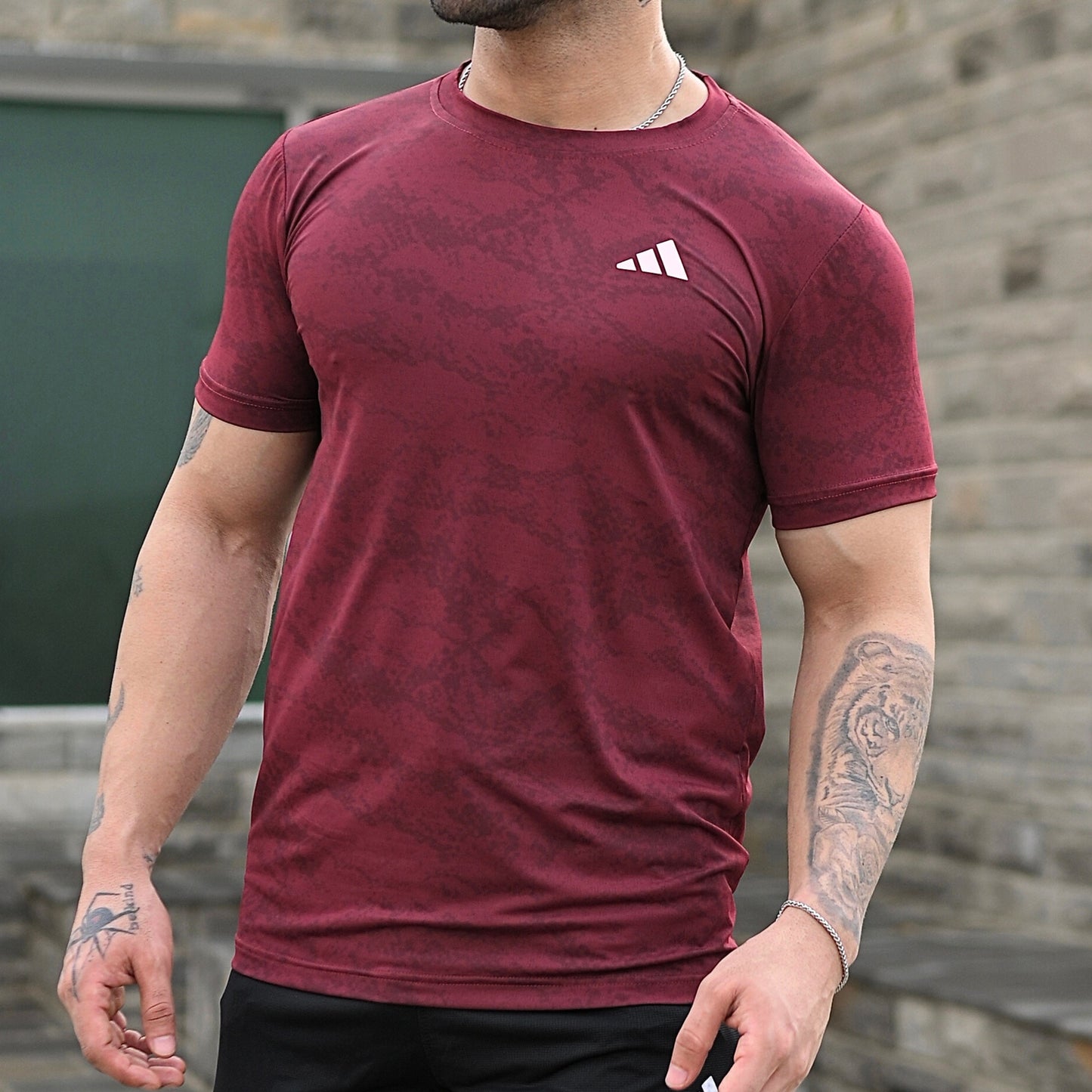 (Shirt Only) Rexa Maroon Mesh Active Shirt – Lycra 4-Way Stretch | Lightweight & Performance Fit