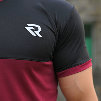 Maroon & Black Summer Tracksuit – Half Sleeve | Lightweight & Breathable