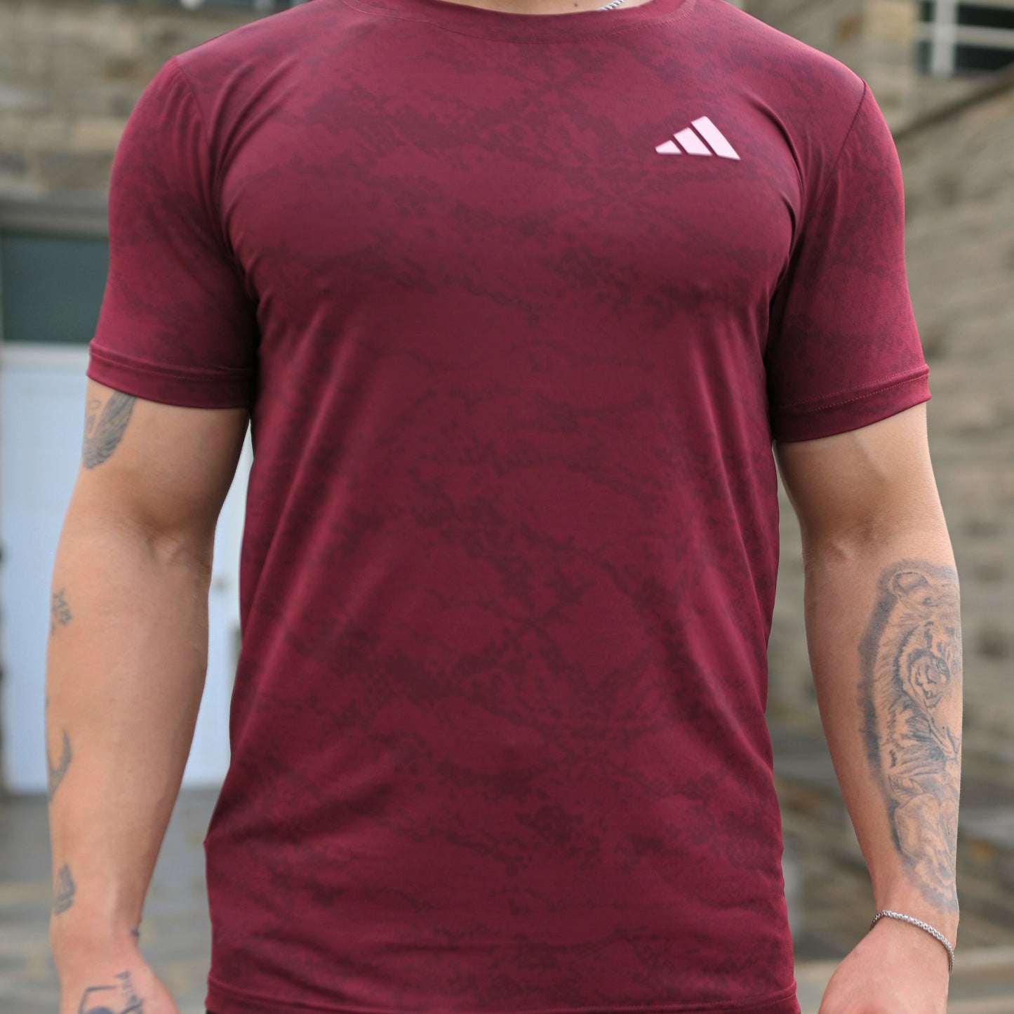 (Shirt Only) Rexa Maroon Mesh Active Shirt – Lycra 4-Way Stretch | Lightweight & Performance Fit