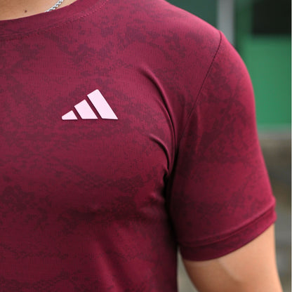 (Shirt Only) Rexa Maroon Mesh Active Shirt – Lycra 4-Way Stretch | Lightweight & Performance Fit