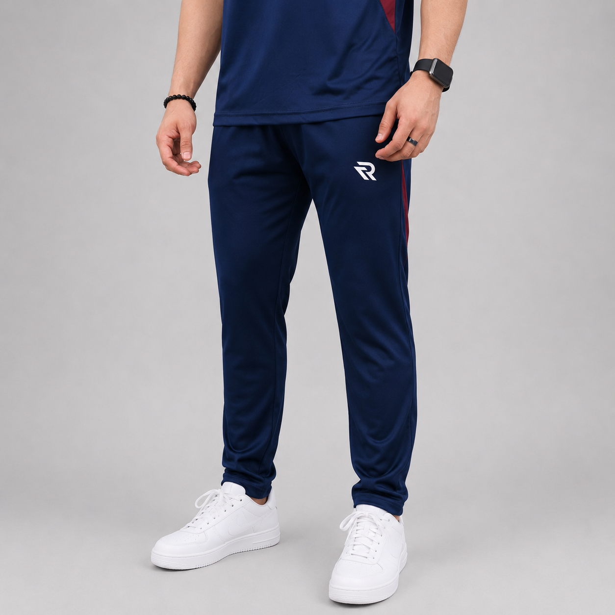 Navy & Maroon Summer Tracksuit – Half Sleeve | Lightweight & Sporty