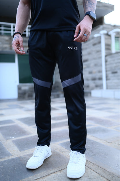 Black & Gray Summer Tracksuit Shirt – Half Sleeve | Breathable Activewear Top