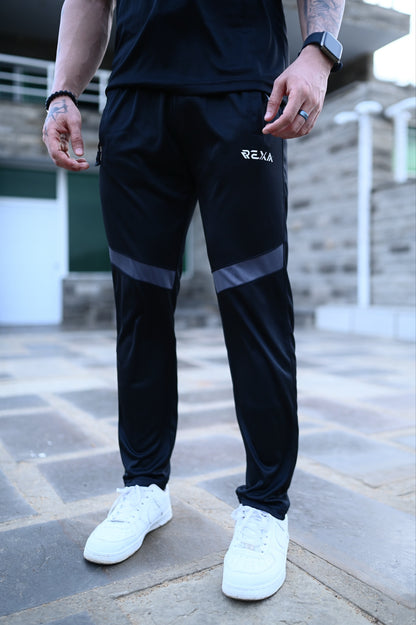 Black & Gray Summer Tracksuit Shirt – Half Sleeve | Breathable Activewear Top