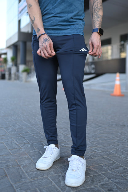 Rexa Navy Lycra Performance Trouser – 4-Way Stretch | Slim Fit Activewear Bottom