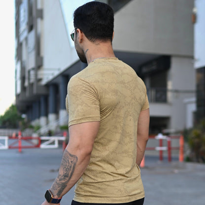 (Shirt Only) Rexa Beige Mesh Active Shirt – Lycra 4-Way Stretch | Lightweight & Breathable Fit