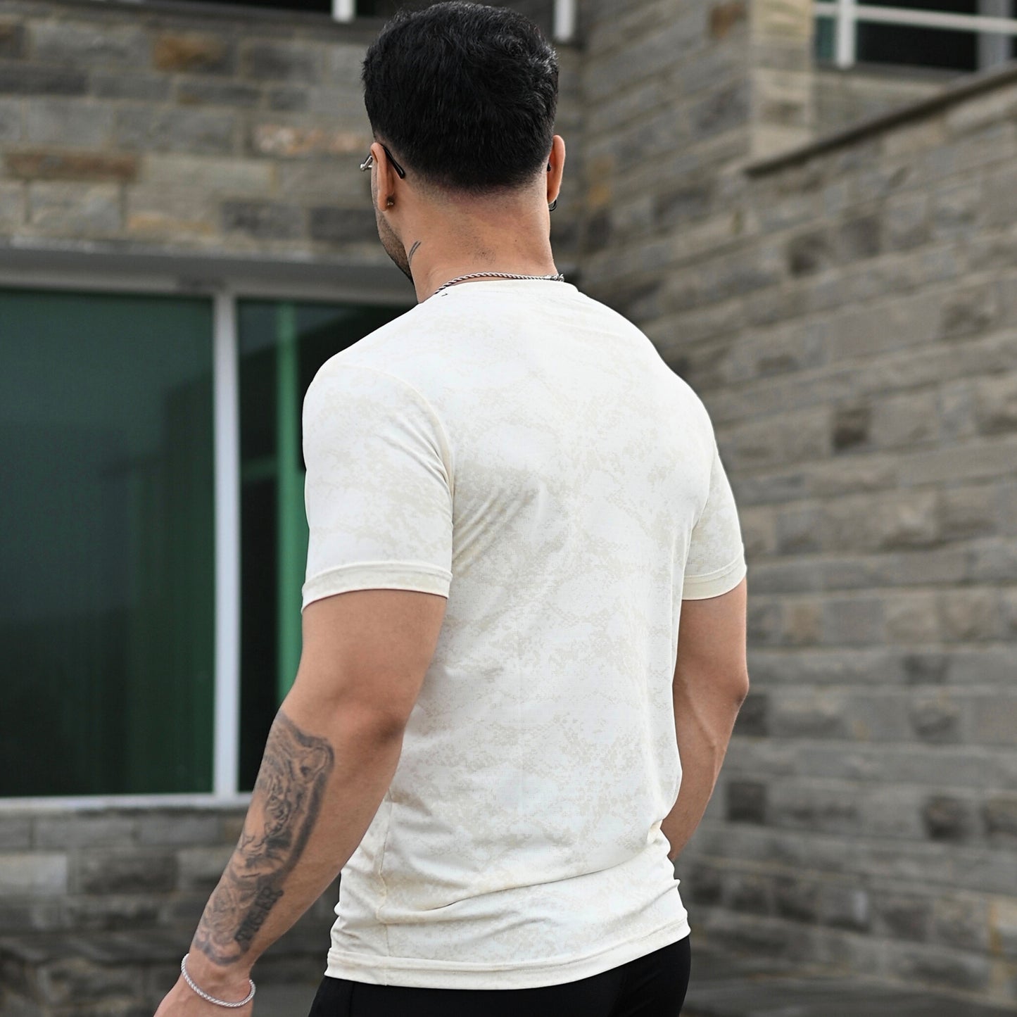 (Shirt Only) Rexa White Mesh Active Shirt – Lycra 4-Way Stretch | Lightweight & Clean Fit