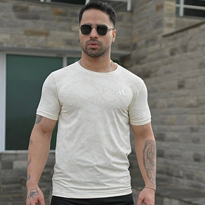 (Shirt Only) Rexa White Mesh Active Shirt – Lycra 4-Way Stretch | Lightweight & Clean Fit