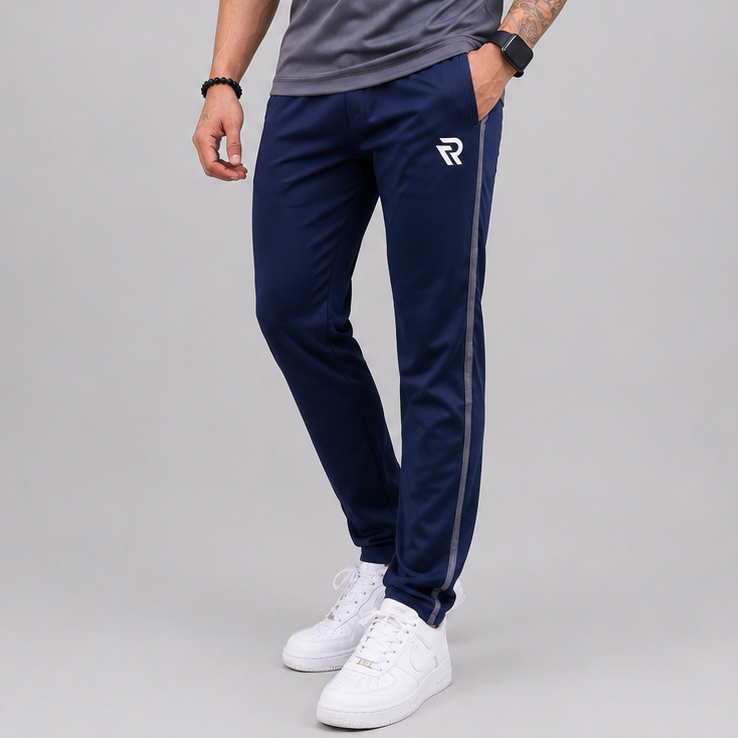 Gray & Navy Summer Tracksuit Shirt – Half Sleeve | Lightweight & Modern Athletic Fit